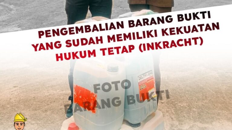 pengembalian barang bukti yang sudah memiliki kekuatan hukum tetap (inkracht) di kejari rohil