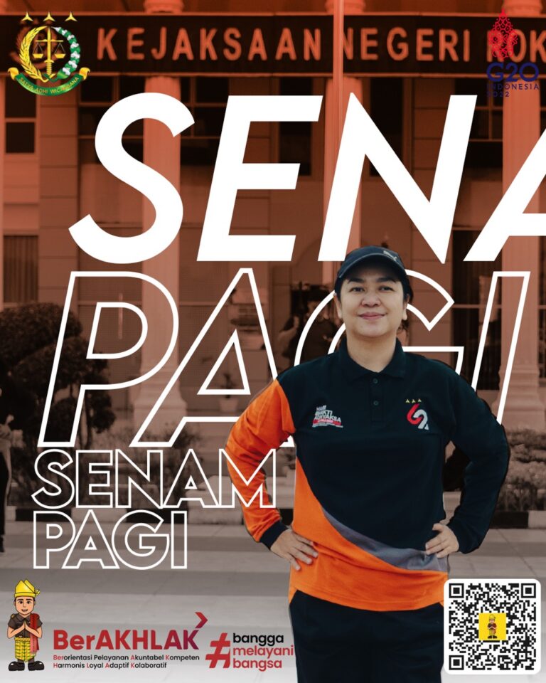 Senam pagi seluruh pegawai dan honorer Kejaksaan Negeri Rokan Hilir