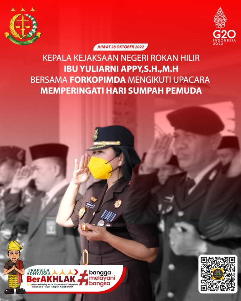 Kepala Kejari Rohil mengikuti Upacara Memperingati Hari Sumpah Pemuda