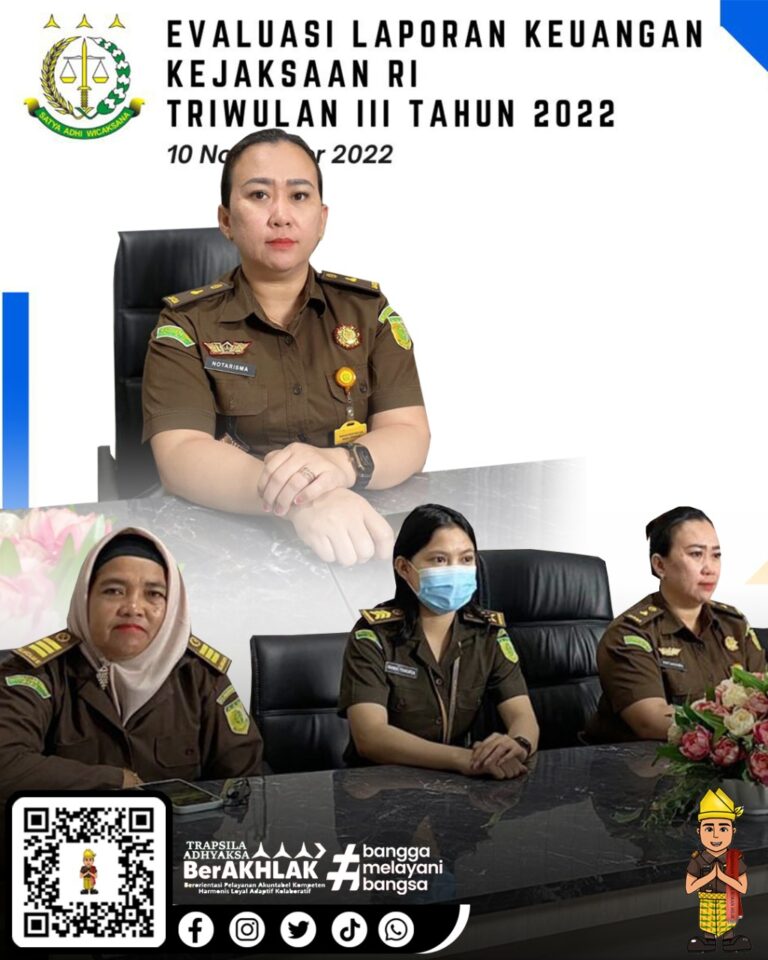 Bidang Pembinaan Kejari Rokan Hilir mengikuti Evaluasi Laporan Keuangan Triwulan III Kejaksaan RI Tahun 2022