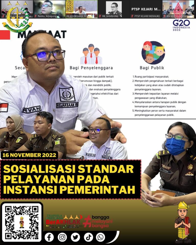 Kasi Datun Kejari Rohil mengikuti Sosialisasi Standar Pelayanan Pada Instansi Pemerintah