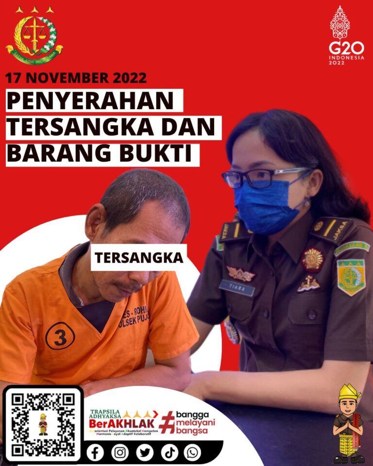 Penyerahan Tersangka dan Barang Bukti (Tahap II) dari Polsek Pujud atas nama tersangka “S” di Kejaksaan Negeri Rokan Hilir