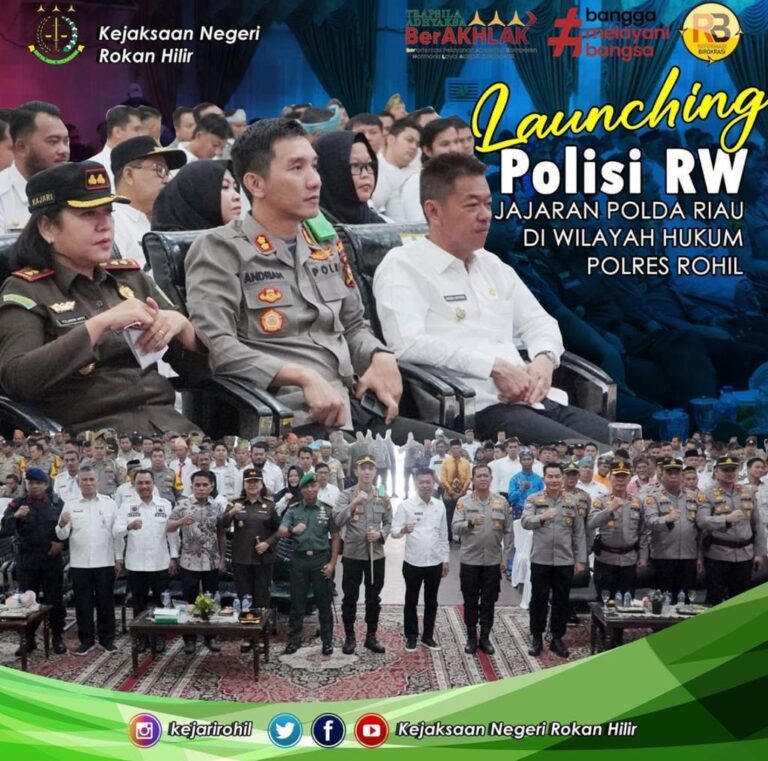 Kajari rokan hilir mengahadiri acara Launching POLISI RW di wilayah Hukum Polres Kabupaten Rokan Hilir.