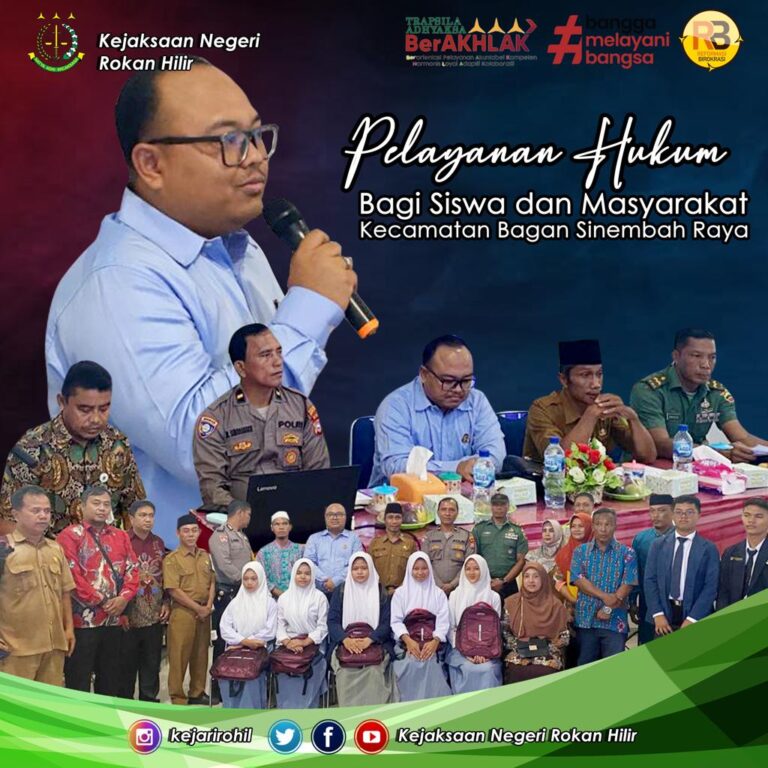 KASI Datun mengikuti kegiatan Pelayanan Hukum Bagi Siswa dan Masyarakat Kec. Bagan Sinembah Raya Kab. Rokan Hilir.