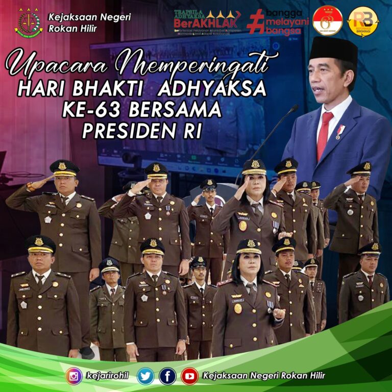 Upacara Memperingati Hari Bhakti Adhyaksa Ke-63 Tahun 2023 bersama Presiden RI secara Virtual