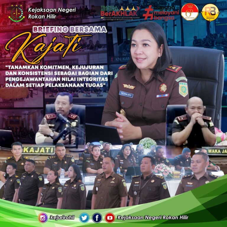 Briefing dari Kepala Kejaksaan Tinggi Riau secara virtual kepada Kejari se-Kejati Riau