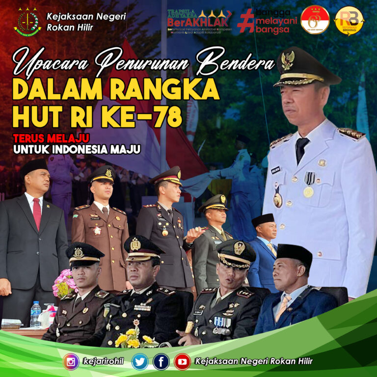 Kasi Datun menghadiri upacara penurunan bendera merah putih dalam rangka HUT RI ke-78