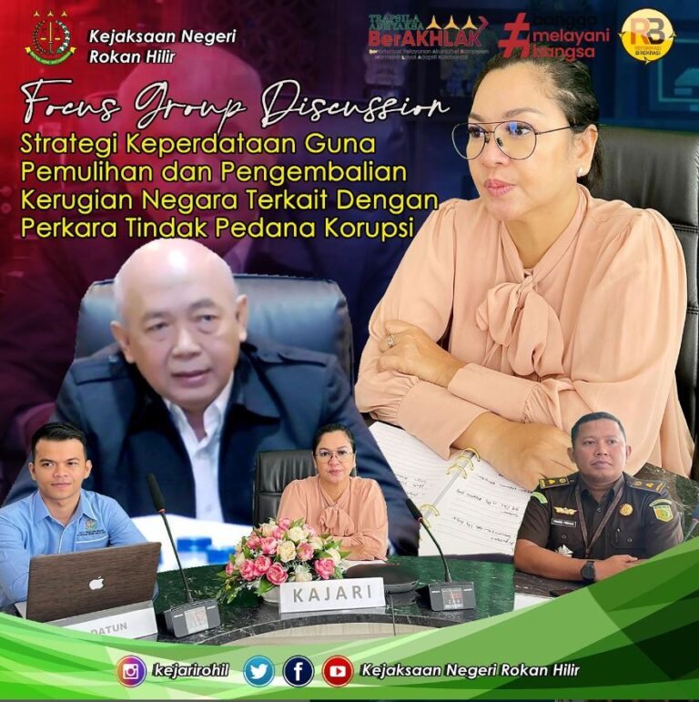 Kajari Rokan Hilir mengikuti giat Focus Group Discussion oleh Pusat Strategi Kebijakan Penegakan Hukum