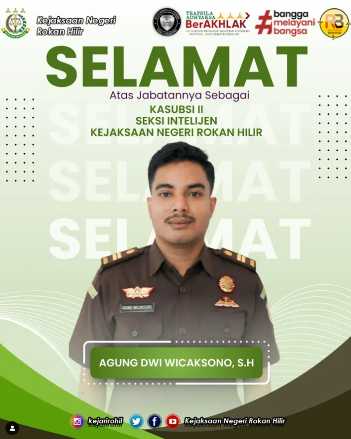 Selamat atas Jabatan Baru, Agung Dwi Wicaksono, S.H