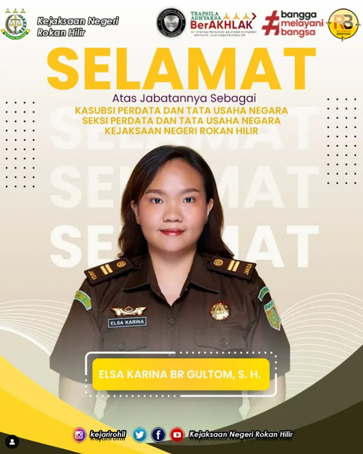 Selamat atas Jabatan Baru, Elsa Karina Br Gultom, S.H