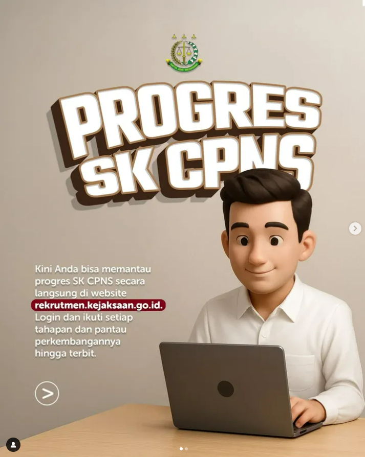 Proses penetapan NIP dan Penerbitan SK saat ini sedang berjalan, dan kini ga perlu tanya “min kapan SK terbit” lagi, peserta dapat memantau sampai tahapan mana SK CPNS-nya, langsung melalui website Rekrutmen Kejaksaan.