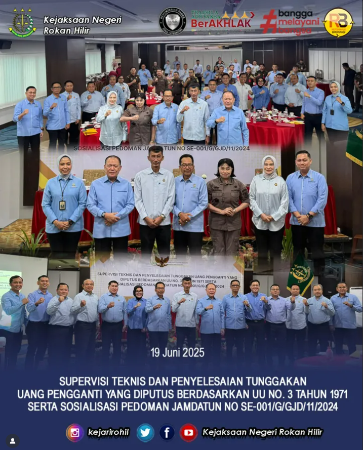 SUPERVISI TEKNIS DAN PENYELESAIAN TUNGGAKAN UANG PENGGANTI YANG DIPUTUS BERDASARKAN UU NO. 3 TAHUN 1971 SERTA SOSIALISASI PEDOMAN JAMDATUN NO SE-001/G/GJD/11/2024