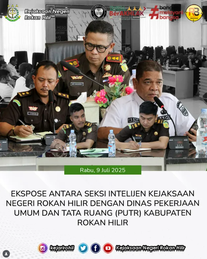 EKSPOSE ANTARA SEKSI INTELIJEN KEJAKSAAN NEGERI ROKAN HILIR DENGAN DINAS PEKERJAAN UMUM DAN TATA RUANG (PUTR) KABUPATEN ROKAN HILIR