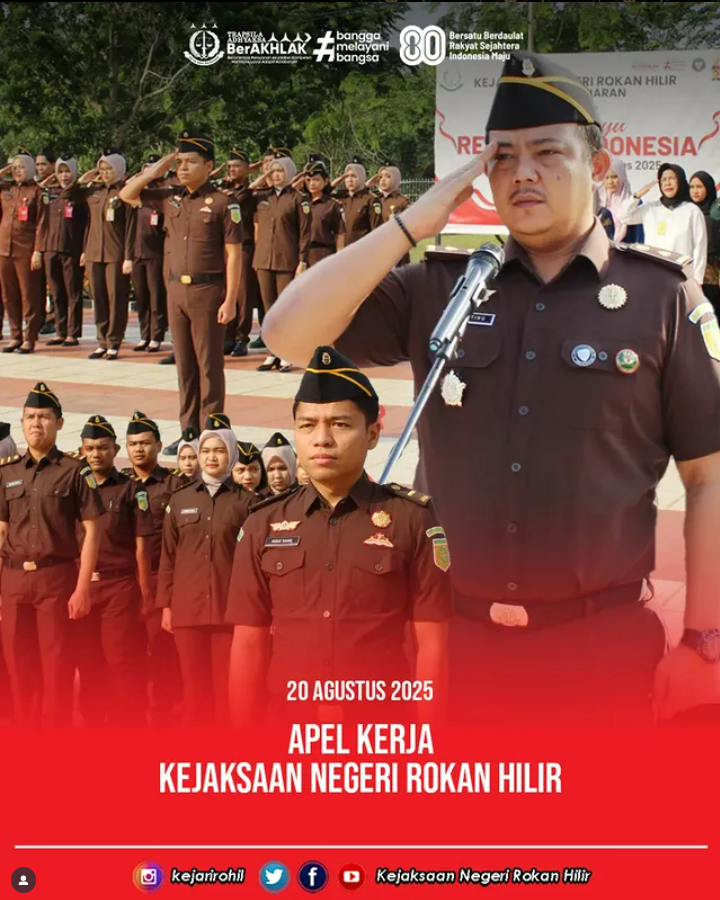 APEL PAGI KEJAKSAAN NEGERI ROKAN HILIR Rabu, 20 Agustus 2025