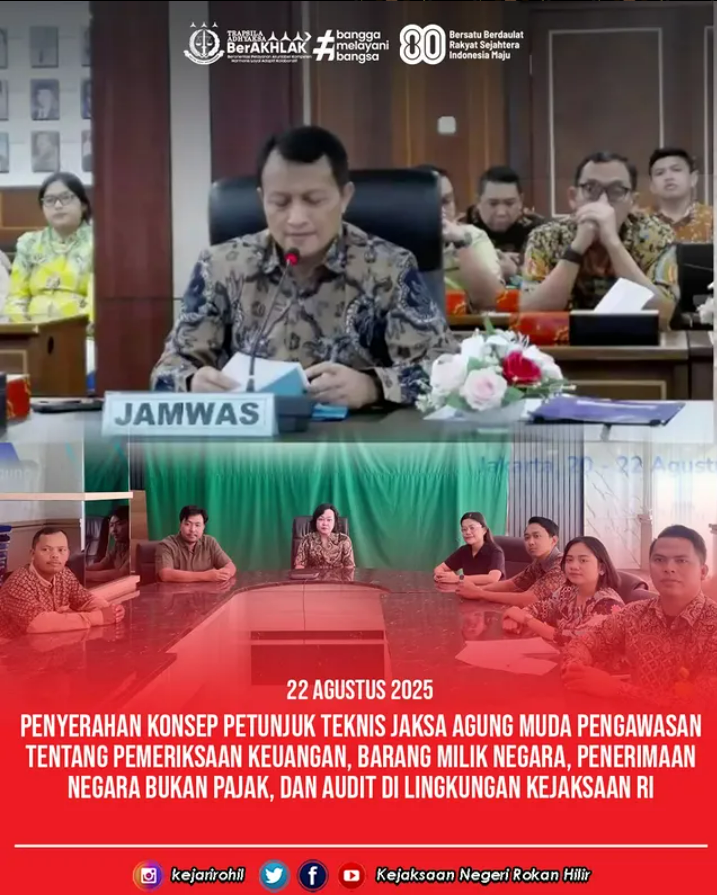 Penyerahan Konsep Petunjuk Teknis Jaksa Agung Muda Pengawasan Tentang Pemeriksaan Keuangan, Barang Milik Negara, Penerimaan Negara Bukan Pajak, dan Audit di Lingkungan Kejaksaan RI