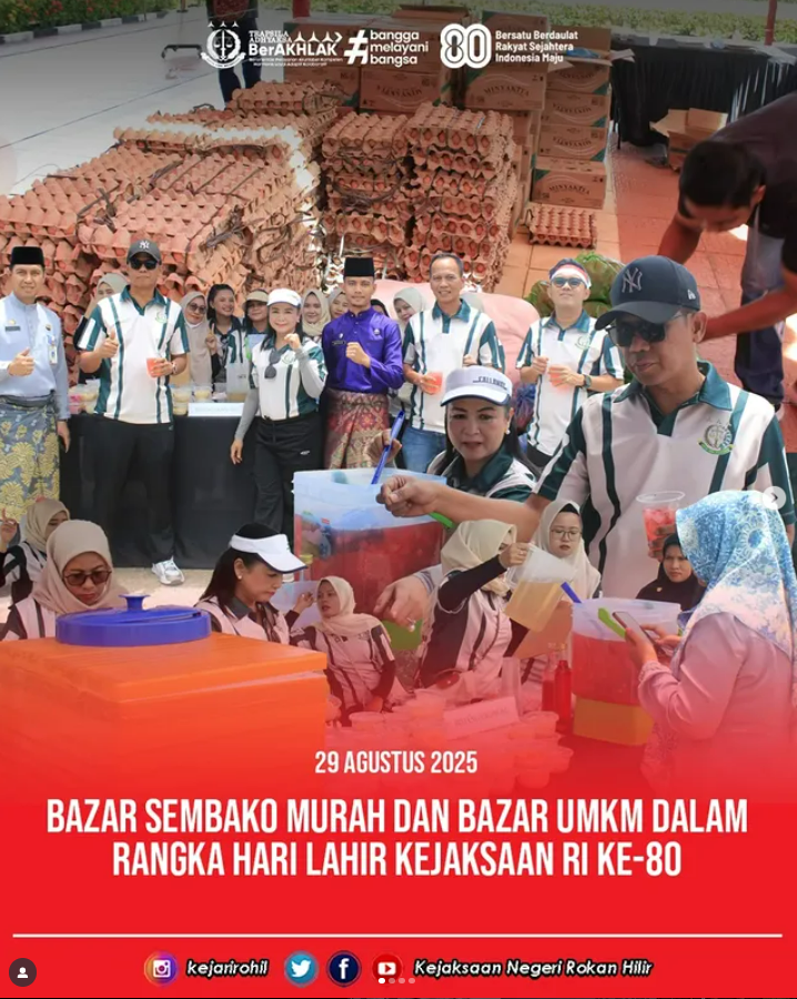 BAZAR SEMBAKO MURAH DAN BAZAR UMKM DALAM RANGKA HARI LAHIR KEJAKSAAN RI KE-80