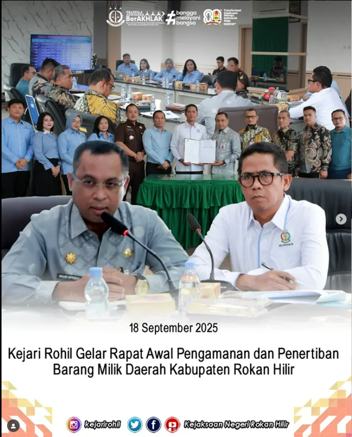 Kejari Rohil Gelar Rapat Awal Pengamanan dan Penertiban Barang Milik Daerah Kabupaten Rokan Hilir