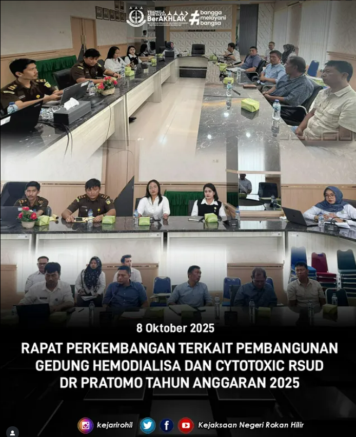 Kejari Rohil Gelar Rapat Perkembangan Proyek RSUD Dr. Pratomo