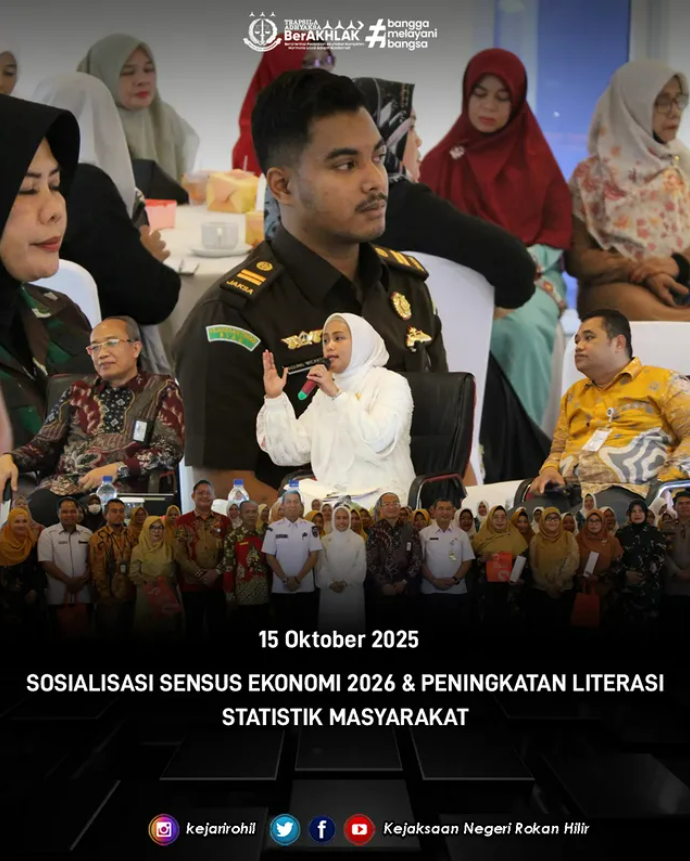 KEJAKSAAN NEGERI ROKAN HILIR HADIRI SOSIALISASI SENSUS EKONOMI 2026 & PENINGKATAN LITERASI STATISTIK MASYARAKAT
