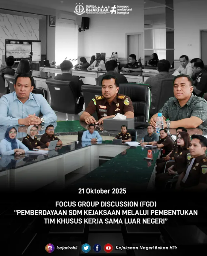 Kejaksaan Negeri Rokan Hilir Ikuti FGD Pemberdayaan SDM Kejaksaan