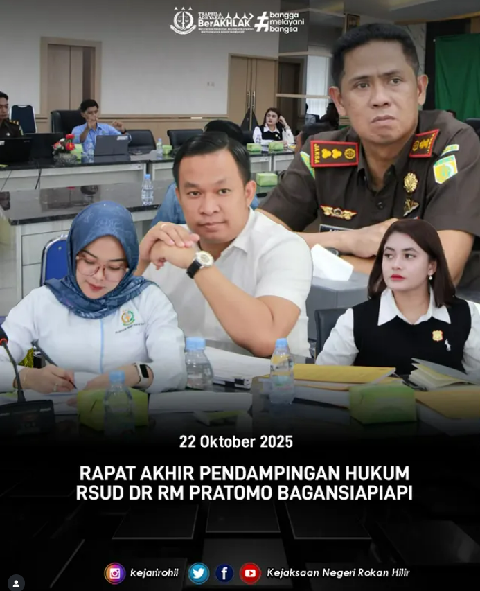 RAPAT AKHIR PENDAMPINGAN HUKUM PEMBANGUNAN GEDUNG HEMODIALISA RSUD dr. RM PRATOMO BAGANSIAPIAPI