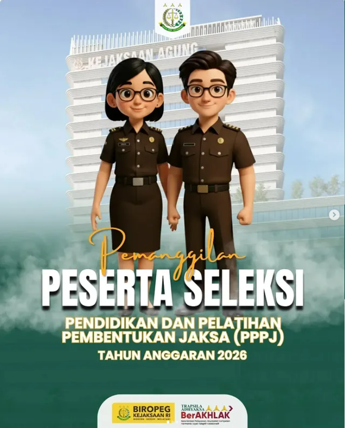 Seleksi Peserta Pendidikan dan Pelatihan Pembentukan Jaksa (PPPJ) T.A. 2026