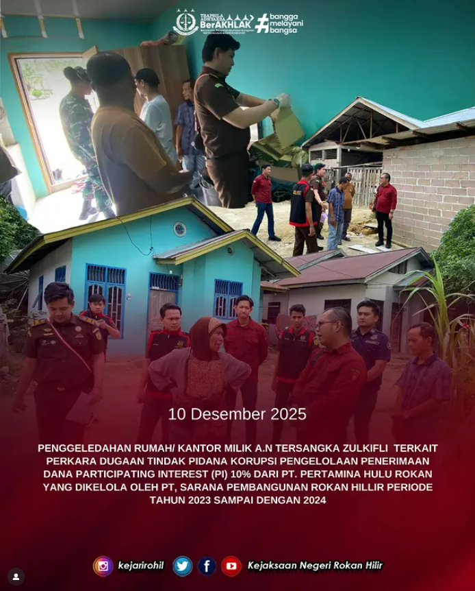 Penggeledahan Rumah/Kantor Terkait Perkara Dugaan Tindak Pidana Korupsi Dana Participating Interest (PI) 10%