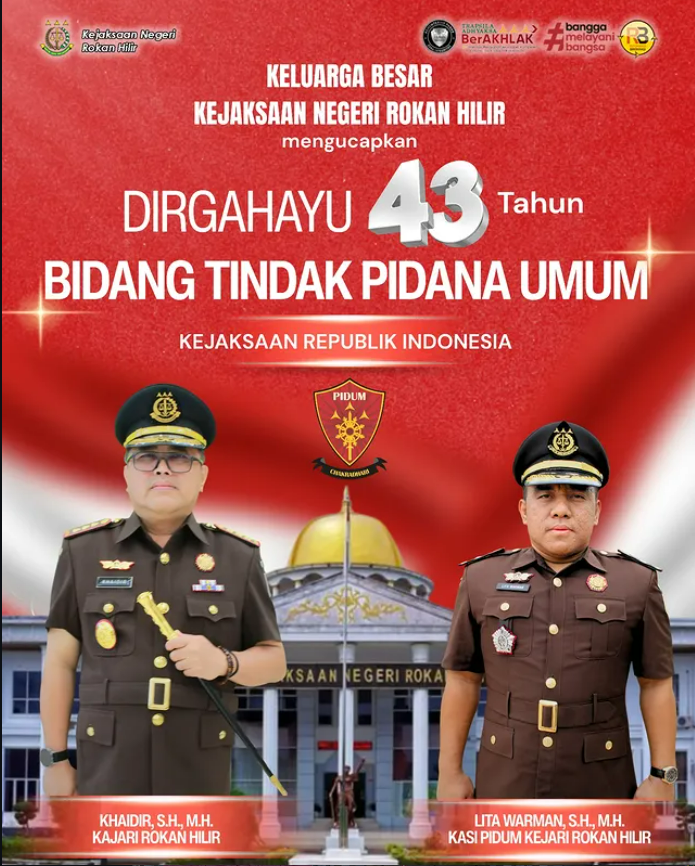 DIRGAHAYU KE-43 TAHUN BIDANG TINDAK PIDANA UMUM KEJAKSAAN REPUBLIK INDONESIA