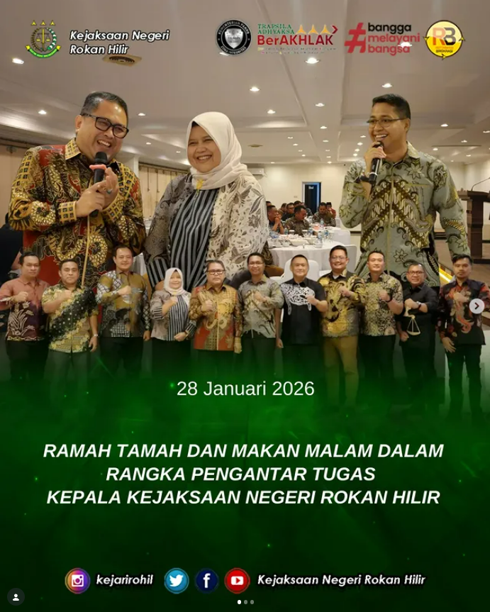 Kegiatan Ramah Tamah dan Makan Malam Bersama dalam rangka Pengantar Tugas Kepala Kejaksaan Negeri Rokan Hilir