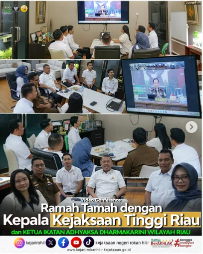 Kepala Kejaksaan Negeri Rokan Hilir bersama keluarga besar Kejaksaan Negeri Rokan Hilir mengikuti kegiatan ramah tamah bersama Kepala Kejaksaan Tinggi Riau, Bapak I Dewa Gede Wirajana, S.H., M.H