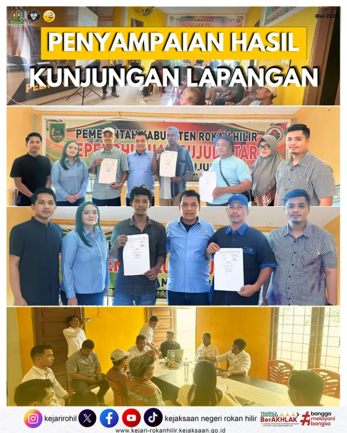 pertemuan dengan masyarakat dengan Agenda Penyampaian Hasil Kunjungan Kelapangan