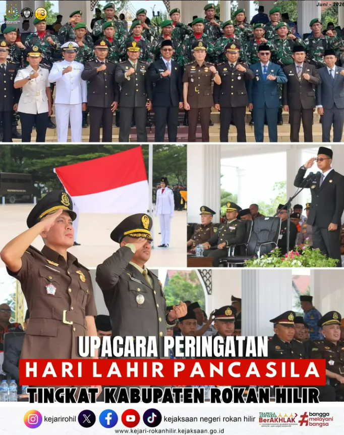 Kepala Seksi Intelijen Bapak Alfriwan Putra, S.H. menghadiri Upacara Peringatan Hari Lahir Pancasila Tingkat Kabupaten Rokan Hilir