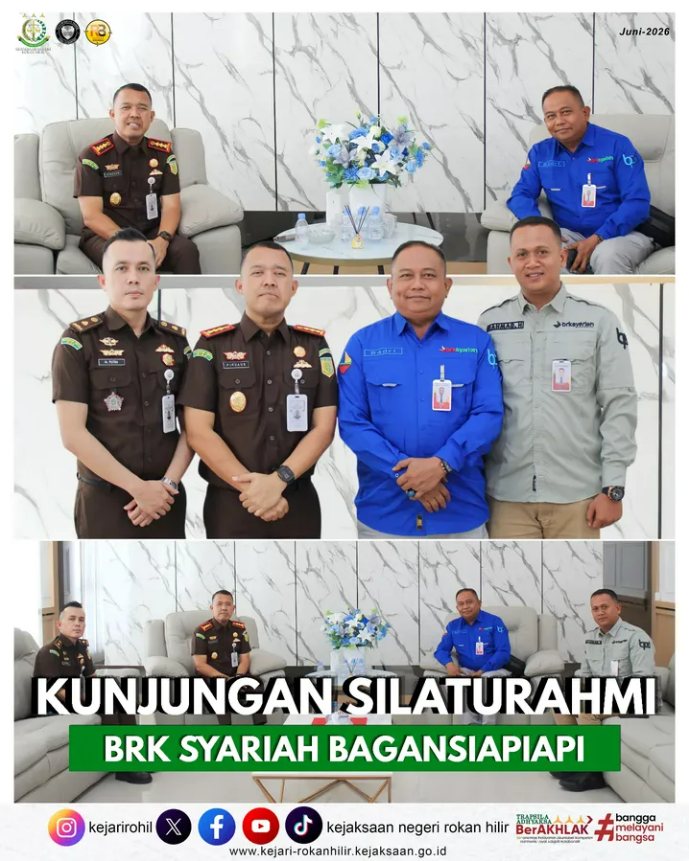 kunjungan silaturahmi dari perwakilan Bank Riau Kepri Syariah (BRK Syariah) Cabang Bagansiapiapi di Kantor Kejaksaan Negeri Rokan Hilir