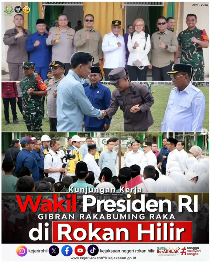 KEPALA KEJAKSAAN NEGERI ROKAN HILIR MENDAMPINGI KUNJUNGAN KERJA WAKIL PRESIDEN REPUBLIK INDONESIA DI KABUPATEN ROKAN HILIR